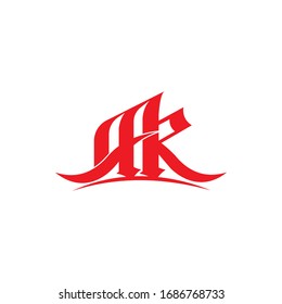 Initial Letter ak oder ka Logo Design-Vorlage 
