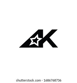 Plantilla de diseño de logotipo carta inicial ak o ka 