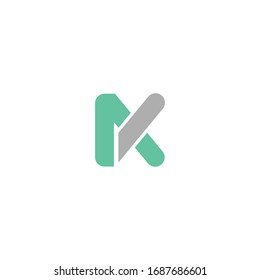 Plantillas de diseño de vectores de logotipos de letras iniciales ak o ka
