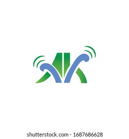Plantillas de diseño de vectores de logotipos de letras iniciales ak o ka