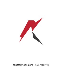Plantilla de diseño de vectores de logotipo carta inicial ak o ka