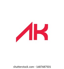 Plantilla de diseño de vectores de logotipo carta inicial ak o ka