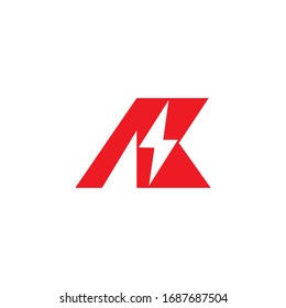 Plantilla de diseño de vectores de logotipo carta inicial ak o ka