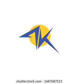 Design-Vorlage für die Vektorillustration des Anfangsbuchstaben ak oder ka-Logos
