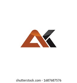 Plantilla de diseño de vectores de logotipo carta inicial ak o ka