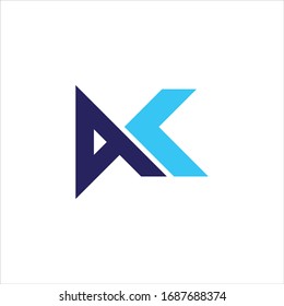 Plantilla de diseño de logotipo carta inicial ak o ka 