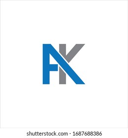 Plantilla de diseño de logotipo carta inicial ak o ka 