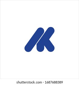 Plantilla de diseño de logotipo carta inicial ak o ka 