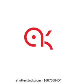 Plantilla de diseño de logotipo carta inicial ak o ka 
