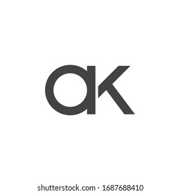 Plantilla de diseño de logotipo carta inicial ak o ka 