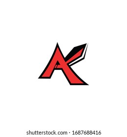 Plantilla de diseño de logotipo carta inicial ak o ka 