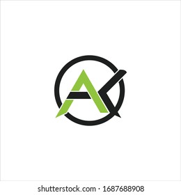 Plantilla de diseño de logotipo carta inicial ak o ka 