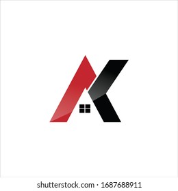 Plantilla de diseño de logotipo carta inicial ak o ka 