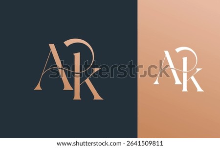 Initial letter AK KA logo design vector illustration for couple, wedding, and business
