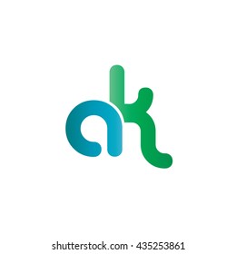 Initial Letter AK Linked Circle Lowercase Logo Icon Design Template Element