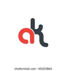 Initial Letter AK Linked Circle Lowercase Logo Icon Design Template Element