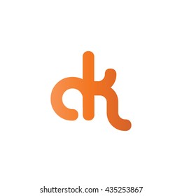 Initial Letter AK Linked Circle Lowercase Logo Icon Design Template Element