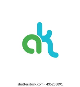 Initial Letter AK Linked Circle Lowercase Logo Icon Design Template Element
