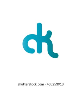 Initial Letter AK Linked Circle Lowercase Logo Icon Design Template Element