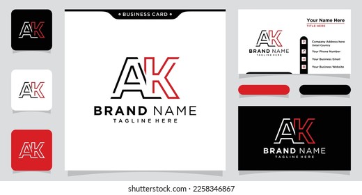 Initial Letter AK logo design template