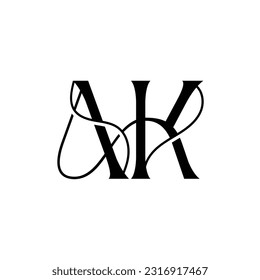 Initial letter AK logo design