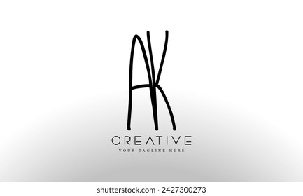 Initial letter AK logo design template