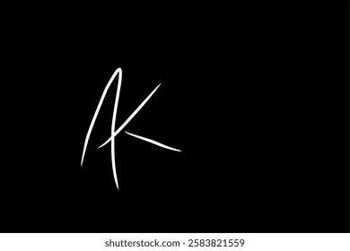 Initial Letter AK Logo in doodle style, Handwritten and Signature in combined style for Business Names with AK Alphabet