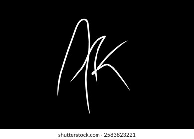 Initial Letter AK Logo in doodle style, Handwritten and Signature in combined style for Business Names with AK Alphabet