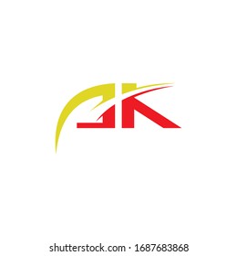 Plantillas de diseño de vectores de logotipo de carta inicial ak o de logotipo ka
