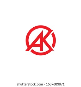 Plantillas de diseño de vectores de logotipo de carta inicial ak o de logotipo ka