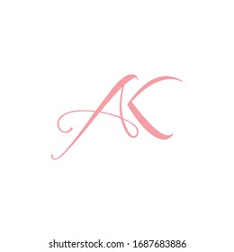 Plantillas de diseño de vectores de logotipo de carta inicial ak o de logotipo ka