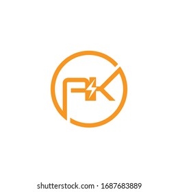 Plantillas de diseño de vectores de logotipo de carta inicial ak o de logotipo ka
