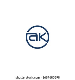 Plantillas de diseño de vectores de logotipo de carta inicial ak o de logotipo ka