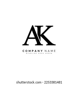 Initial Letter AK Logo - Minimal Monogram Logo