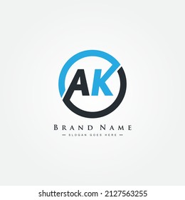 Initial Letter AK Logo - einfaches Geschäftslogo