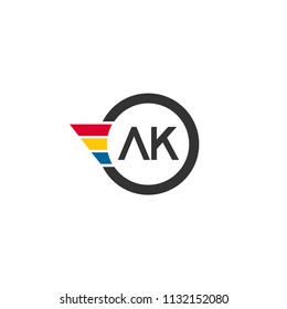 Initial Letter AK Logo Template Design