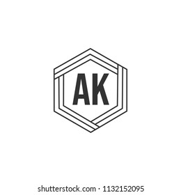 Initial Letter AK Logo Template Design