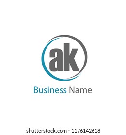 Initial Letter AK Logo Template Design