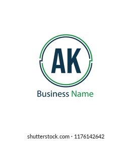 Initial Letter AK Logo Template Design