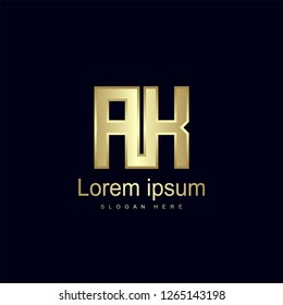 Initial Letter AK Logo Template Vector Design
