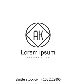 Initial Letter AK Logo Template Vector Design