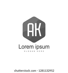 Initial Letter AK Logo Template Vector Design