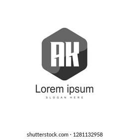 Initial Letter AK Logo Template Vector Design