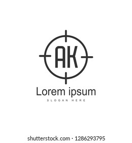 Initial Letter AK Logo Template Vector Design