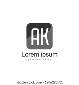 Initial Letter AK Logo Template Vector Design
