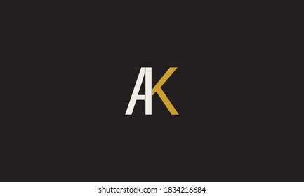 Anfangsbuchstabe AK logotype Firmenname Gold swoosh design. Vektorlogo für Unternehmens- und Firmenidentität.
