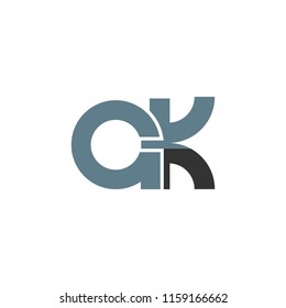Initial letter AK lowercase logo design template