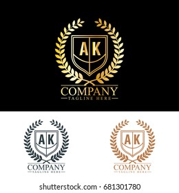 Initial Letter AK Luxury. Boutique Brand Identity