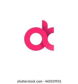initial letter ak modern linked circle round lowercase logo pink