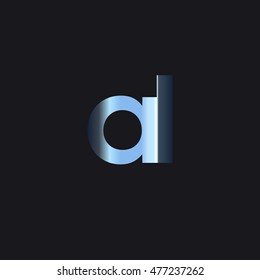 Initial letter AL chrome with dark background logo